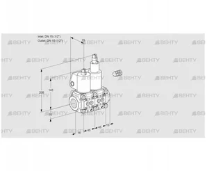 VCS1E15R/15R05NLWL/PPPP/PPPP (88103976) Сдвоенный газовый клапан Kromschroder