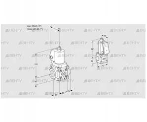 VAS2T25N/25N05NQGL/BS/PP (88104296) Газовый клапан Kromschroder