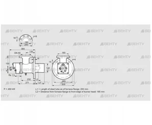 BIO 140KD-200/185-(70)E (84099870) Газовая горелка Kromschroder