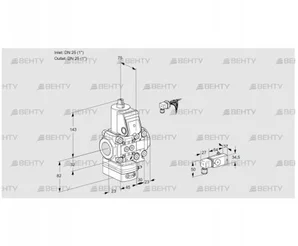 VAD1E25R/25R05D-25VKR/-3/3- (88104499) Газовый клапан с регулятором давления Kromschroder