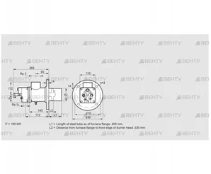 BIO 80HB-400/335-(16)F (84021044) Газовая горелка Kromschroder