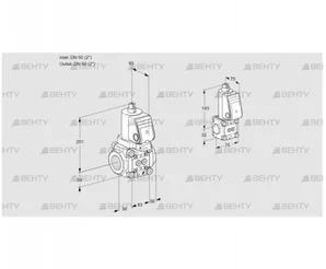 VAS3T50N/50N05NQGR/PP/ZS (88106404) Газовый клапан Kromschroder