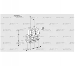 VCS3E50R/50R05NNKR3/PPPP/PPPP (88101921) Сдвоенный газовый клапан Kromschroder