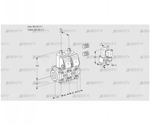 VCS1E25R/25R05NNWR3/PPPP/PPZY (88107456) Сдвоенный газовый клапан Kromschroder