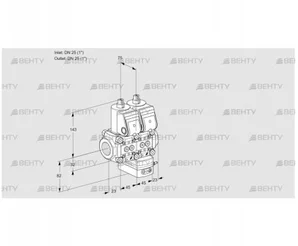 VCV1E25R/25R05NVKQR/PPPP/PPPP (88100389) Клапан с регулятором соотношения Kromschroder