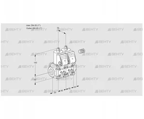 VCS1E25R/25R05NNWR/MMMM/PPPP (88100749) Сдвоенный газовый клапан Kromschroder