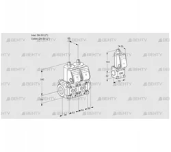 VCS3E50R/50R05NNWR/PPPP/PPZS (88103240) Сдвоенный газовый клапан Kromschroder