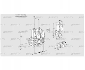 VCS3E40R/40R05NNWR/2-PP/PPBS (88106880) Сдвоенный газовый клапан Kromschroder