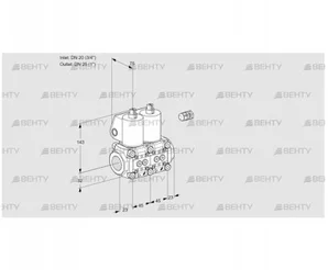 VCS1E20R/25R05NNWL3/PPPP/PPPP (88107101) Сдвоенный газовый клапан Kromschroder