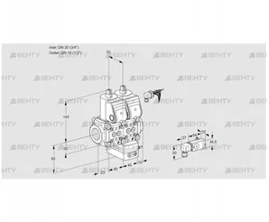 VCG1E20R/15R05NGEWR/2-PP/PPPP (88102929) Клапан с регулятором соотношения Kromschroder