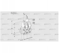 VCS2E25R/25R05NLKGR3/PPPP/PPPP (88106458) Сдвоенный газовый клапан Kromschroder