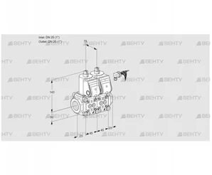 VCS1E25R/25R05NNWR/PPPP/PPPP (88100173) Сдвоенный газовый клапан Kromschroder