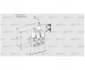 VCS1E15R/15R05NLWR6/PPPP/PPPP (88102980) Сдвоенный газовый клапан Kromschroder