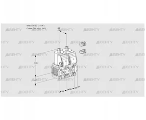 VCS2E32R/32R05FNNWR3/PPPP/PPPP (88106946) Сдвоенный газовый клапан Kromschroder