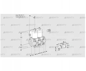 VCS1E25R/25R05NNWL/PPPP/2--3 (88103189) Сдвоенный газовый клапан Kromschroder