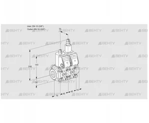 VCS1T10N/10N05NLQR/PPPP/PPPP (88100424) Сдвоенный газовый клапан Kromschroder