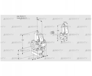 VAH1E25R/25R05HEVWR/PP/BS (88104705) Клапан с регулятором расхода Kromschroder