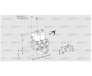 VCG1E25R/15R05NGEWL/PPPP/2-PP (88102940) Клапан с регулятором соотношения Kromschroder