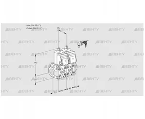 VCS1E25R/25R05NNWR3/PPPP/PPPP (88103453) Сдвоенный газовый клапан Kromschroder