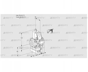 VAH1E25R/25R05HEVWR/PP/PP (88102916) Клапан с регулятором расхода Kromschroder