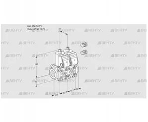 VCS1E25R/20R05NNWR3/PPPP/PPPP (88105731) Сдвоенный газовый клапан Kromschroder