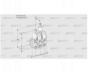 VCS1T20N/20N05NLWR/PPPP/PPPP (88106364) Сдвоенный газовый клапан Kromschroder