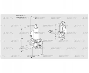 VAS1E15R/15R05LWL/ZS/PP (88104250) Газовый клапан Kromschroder