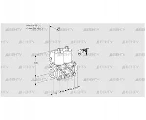 VCS2E25R/25R05NNKL/PPPP/PPPP (88107344) Сдвоенный газовый клапан Kromschroder