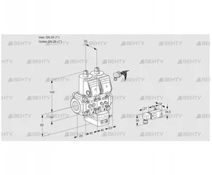 VCG1E25R/25R05NGEWR/PPMM/2-PP (88103258) Клапан с регулятором соотношения Kromschroder