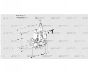 VCS1E15R/15R05NLWR3/PPPP/PPPP (88105177) Сдвоенный газовый клапан Kromschroder