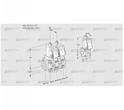 VCS2T40N/40N05NNQSR/PPPP/PPBS (88103201) Сдвоенный газовый клапан Kromschroder