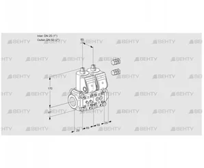 VCS2E25R/50R05NNKR3/MMPP/PPPP (88104791) Сдвоенный газовый клапан Kromschroder