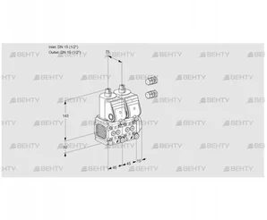 VCS1E15R/15R05FNNWR3/PPPP/PPPP (88101230) Сдвоенный газовый клапан Kromschroder