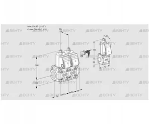 VCS3E65R/65R05NNQR/PPPP/PPBS (88106978) Сдвоенный газовый клапан Kromschroder