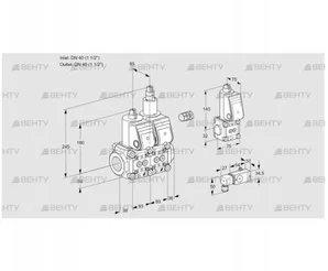 VCS3E40R/40R05NLWR/2-PP/PPBS (88106885) Сдвоенный газовый клапан Kromschroder