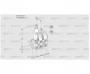 VCS1E25R/25R05LNWR3/PPPP/PPPP (88105409) Сдвоенный газовый клапан Kromschroder