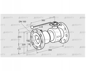 AKT 100F50TAS (03152302) Запорный кран Kromschroder