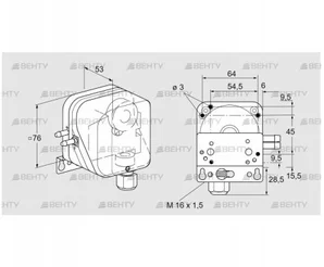 DL 5KG-3WZ (84444604) Датчик-реле давления воздуха Kromschroder