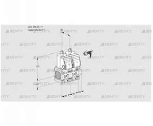 VCS2E25R/25R05FNNWR/PPPP/PPPP (88103734) Сдвоенный газовый клапан Kromschroder