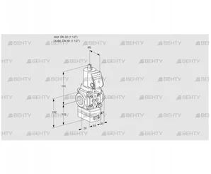 VAD2T40N/NQGR-100A (88026007) Газовый клапан с регулятором давления Kromschroder