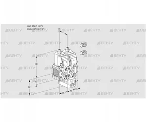 VCH1E20R/15R05FNHEWR3/PPPP/PPPP (88101423) Клапан с регулятором расхода Kromschroder