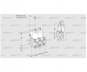 VCS1E15R/15R05NNWL/PPZS/PPPP (88103384) Сдвоенный газовый клапан Kromschroder