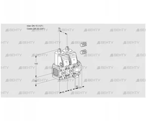 VCS1E15R/20R05FNNVWR3/PPPP/PPPP (88101751) Сдвоенный газовый клапан Kromschroder