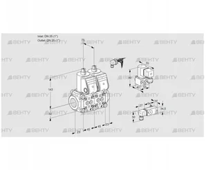 VCS1E25R/25R05NNWR/2-PP/BYPP (88104820) Сдвоенный газовый клапан Kromschroder