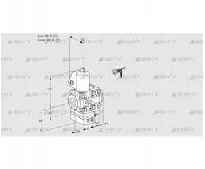 VAD1E25R/25R05D-100VWL/MM/MM (88101144) Газовый клапан с регулятором давления Kromschroder