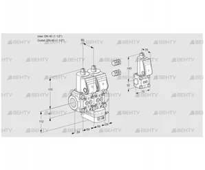 VCG2E40R/40R05NGEWR3/PPPP/PPBS (88106446) Клапан с регулятором соотношения Kromschroder