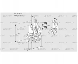 VCS1E25R/25R05NLWGR8/PPPP/PPBS (88105595) Сдвоенный газовый клапан Kromschroder