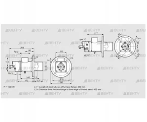 BIO 80RBL-450/435-(11)E (84021050) Газовая горелка Kromschroder