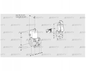 VAS1E15R/15R05NWL/BS/PP (88102783) Газовый клапан Kromschroder