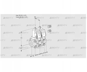 VCS2T32N/32N05NNKSR3/PPPP/PPPP (88106612) Сдвоенный газовый клапан Kromschroder